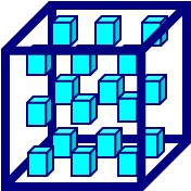 Cube with lots of little cubes in it